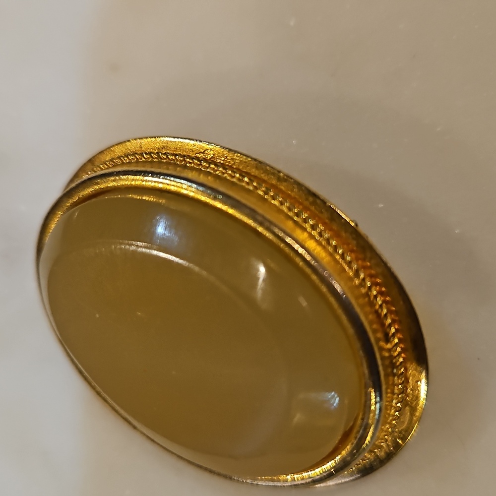 ITALY MARKED CITRINE BROOCH